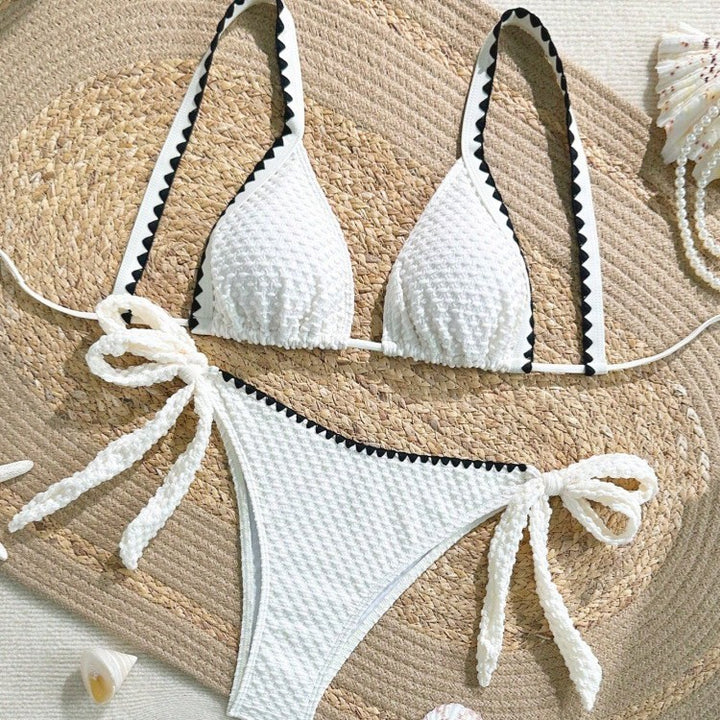 Women's bikini set with intricate ruffle details and adjustable straps Mune Fashion