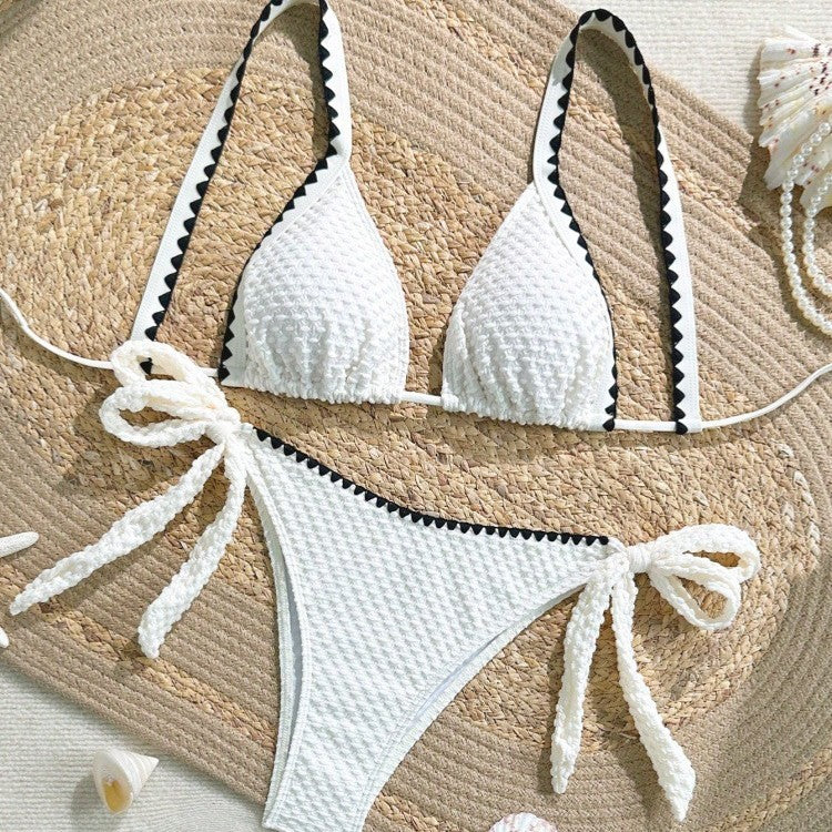 Women's bikini set with intricate ruffle details and adjustable straps Mune Fashion
