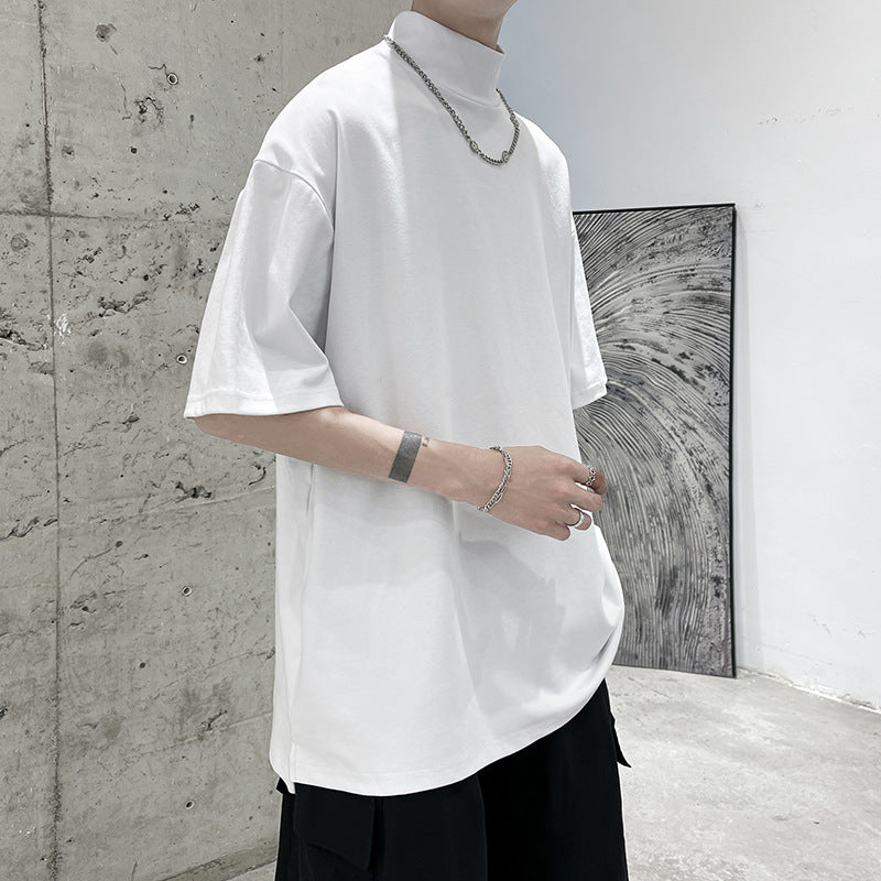Men's oversized turtleneck T-shirt with half-length sleeves and casual boxy fit Mune Fashion