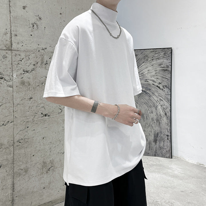 Men's oversized turtleneck T-shirt with half-length sleeves and casual boxy fit Mune Fashion