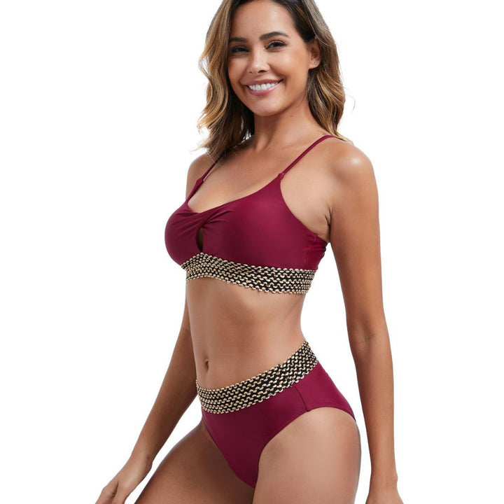 Women's Bikini Set with Creative Waist Mune Fashion