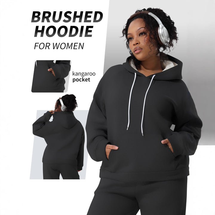 Women's cozy hoodie in relaxed fit with contrast drawstring and kangaroo pocket Mune Fashion