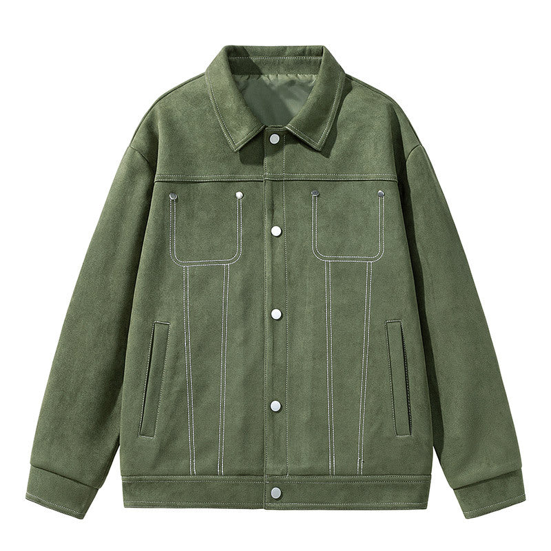 Men's Stylish Suede Jacket with Practical Pockets Mune Fashion