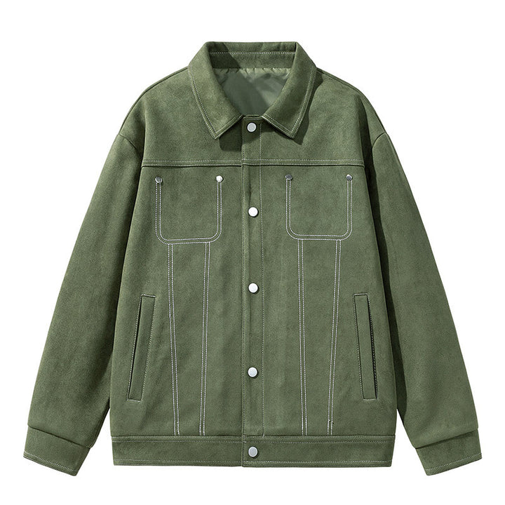 Men's Stylish Suede Jacket with Practical Pockets Mune Fashion