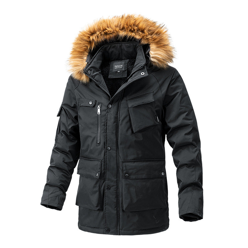 Men's Warm-Lined Parka Jacket with Hood and Teddy Lining Mune Fashion