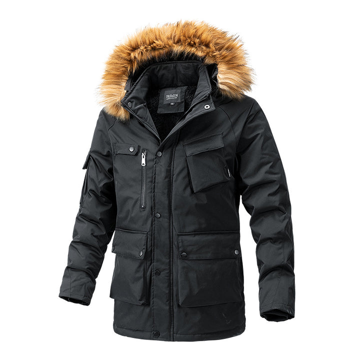 Men's Warm-Lined Parka Jacket with Hood and Teddy Lining Mune Fashion
