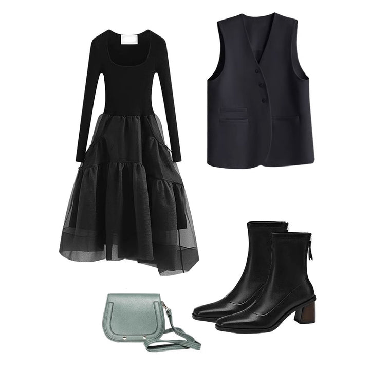 Women Elegant Blazer Vest Mune Fashion