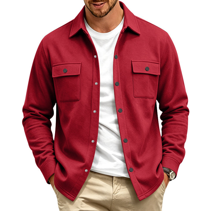 Men's overshirt jacket made of cotton blend with snap buttons and double chest pockets Mune Fashion