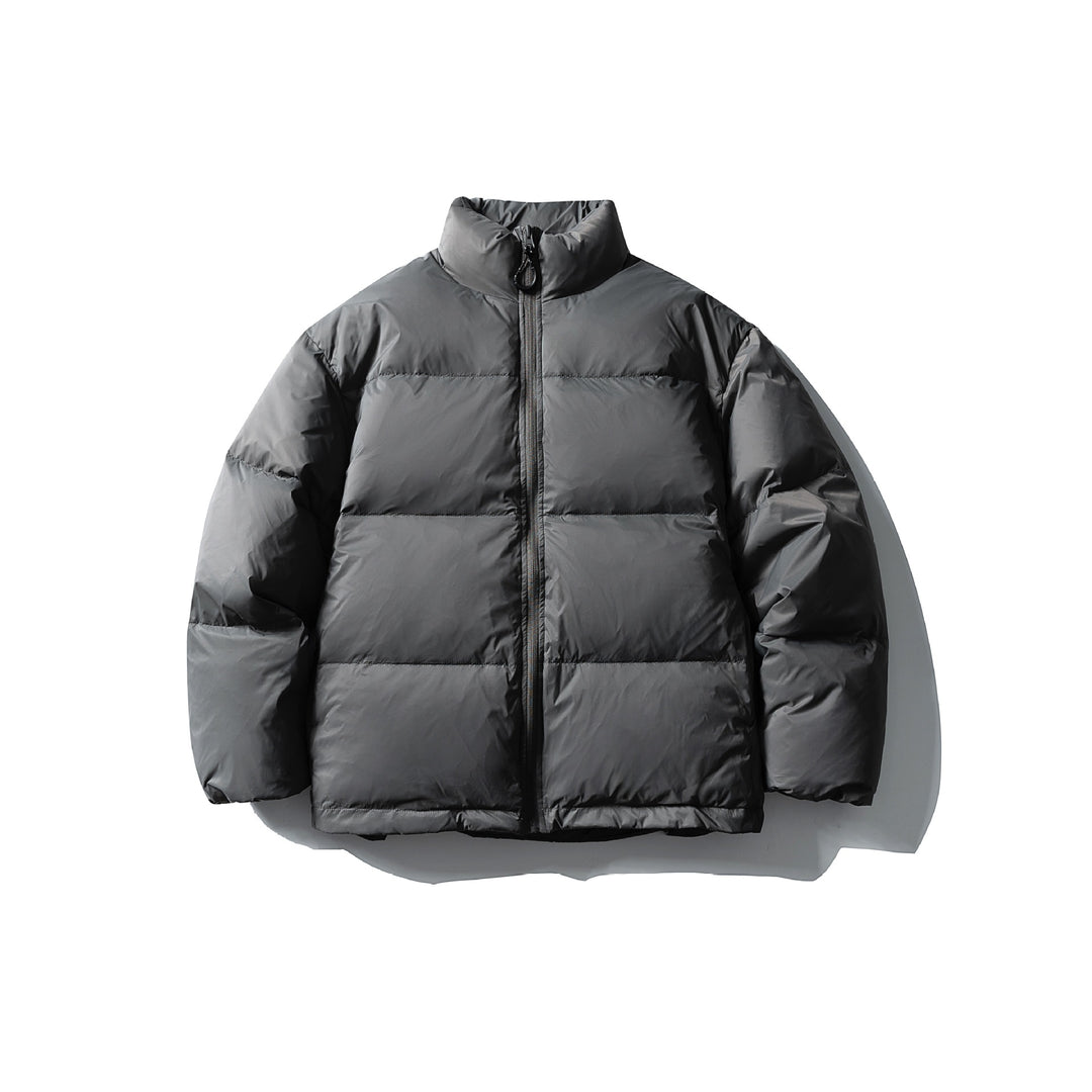 Unisex Boxy-padded short jacket with high stand-up collar and water-repellent shell Mune Fashion