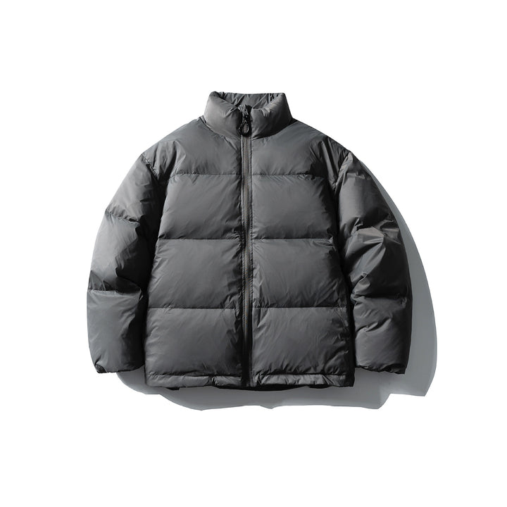 Unisex Boxy-padded short jacket with high stand-up collar and water-repellent shell Mune Fashion
