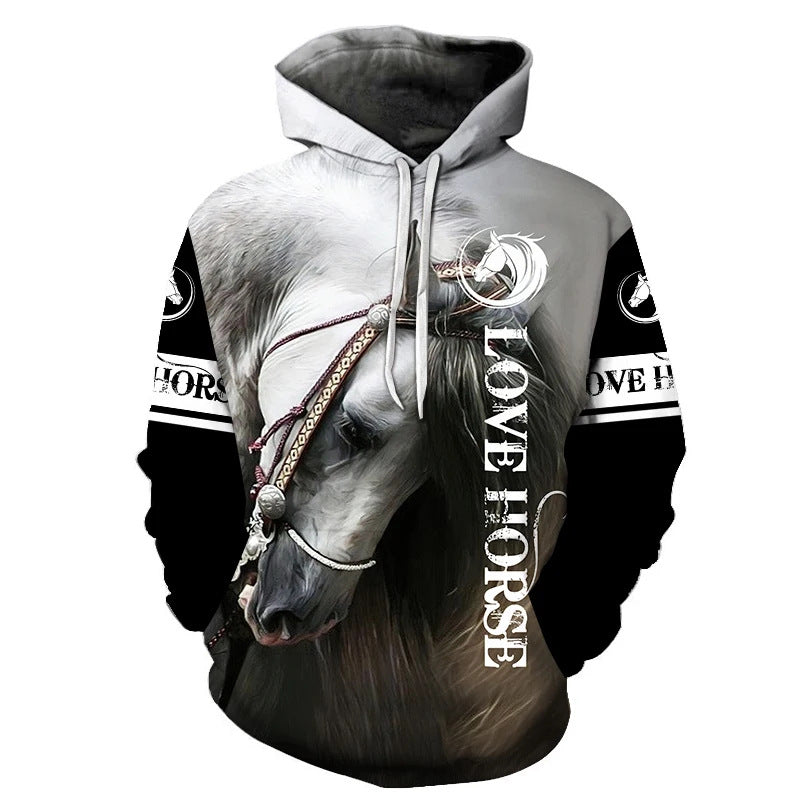 Unisex Hoodie with Creative Wolf Design Mune Fashion
