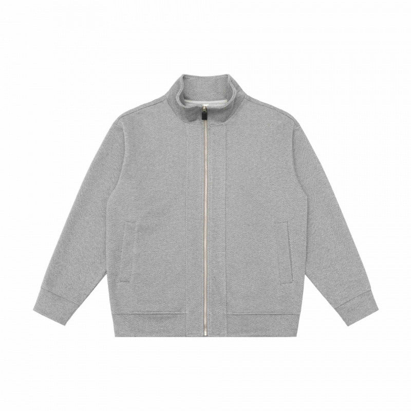 Unisex Boxy-Fleece-Zip Jacket with Stand-Up Collar and Inseam Pockets Mune Fashion