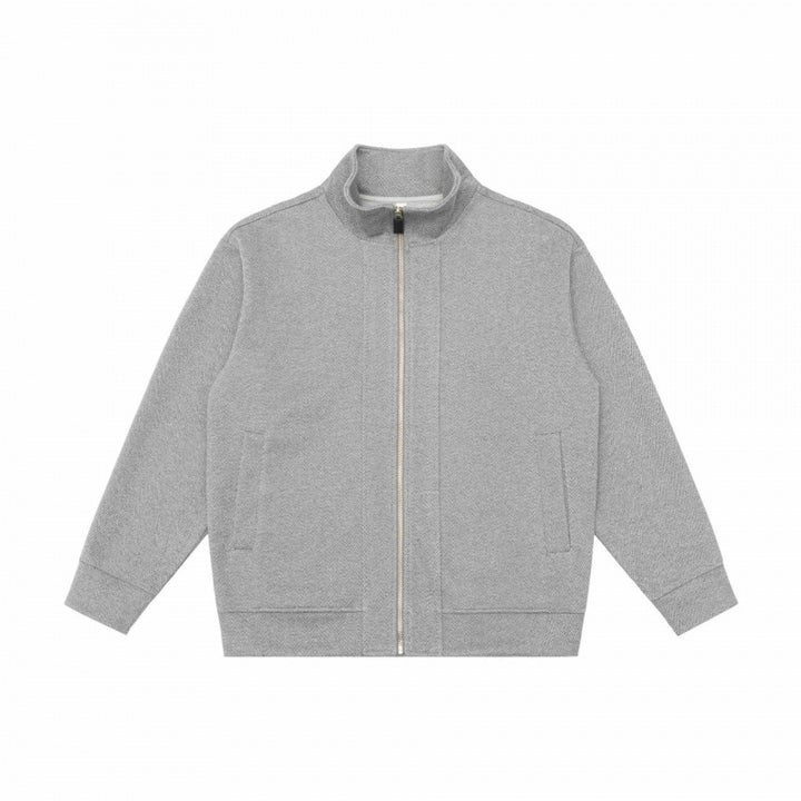 Unisex Boxy-Fleece-Zip Jacket with Stand-Up Collar and Inseam Pockets Mune Fashion