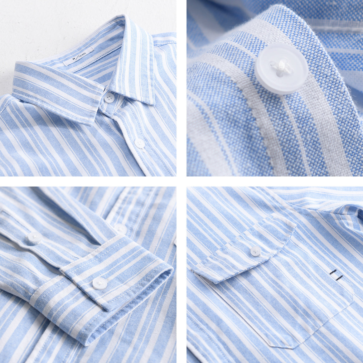 Men's Long-Sleeve Cotton-Linen Striped Shirt in Relaxed Fit with Flap Chest Pocket Mune Fashion