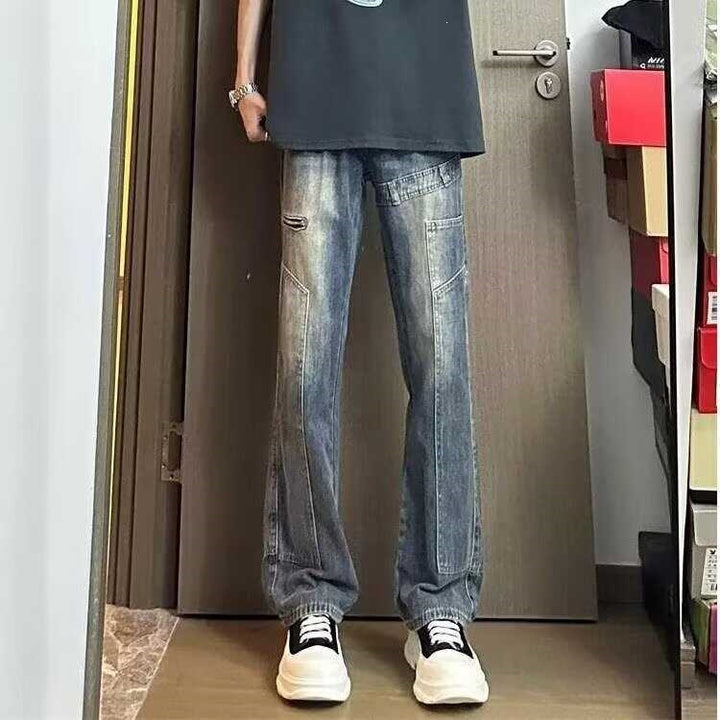 Men's Fashion Wide-Cut Jeans with Practical Pockets Mune Fashion
