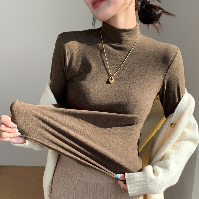 Women's Elegant and Comfortable Long Sleeve Shirt with Stand-up Collar Mune Fashion