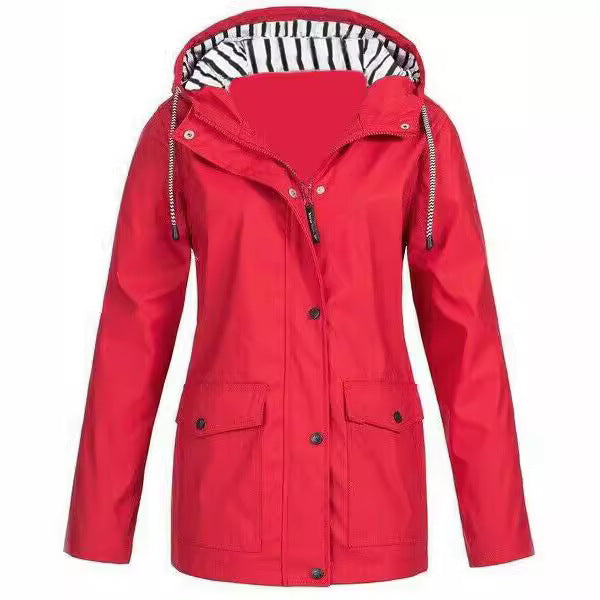 Women's waterproof parka with hood, drawstring and patch pockets Mune Fashion