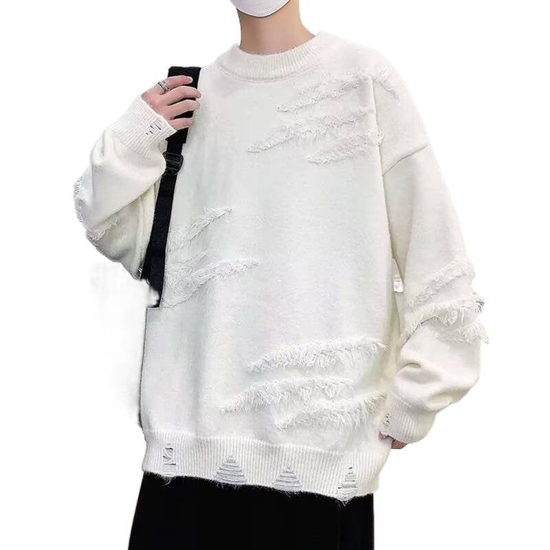 Women Fashionable Chunky Knit Sweater with Fringes Mune Fashion