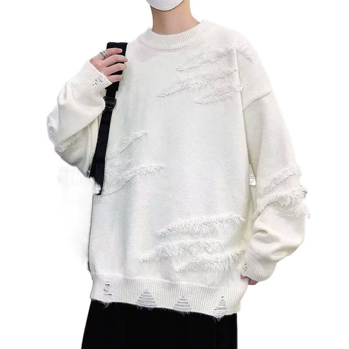 Women Fashionable Chunky Knit Sweater with Fringes Mune Fashion