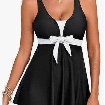 Ladies leisure swimsuit with stylish waist belt Mune Fashion