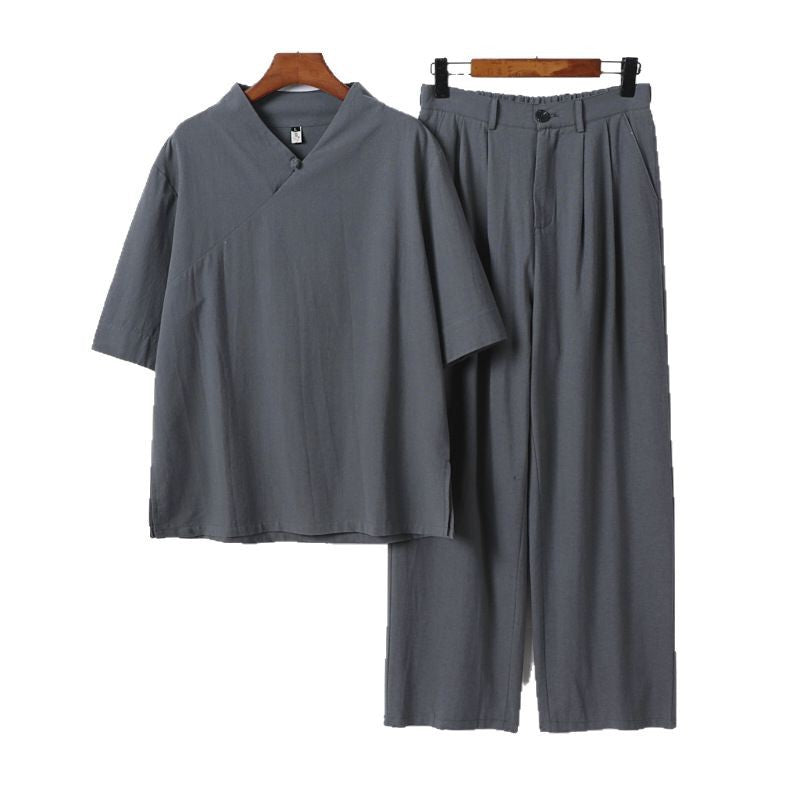Unisex Locker fitting lounge set in kimono style with three-quarter sleeves and elastic waistband trousers Mune Fashion