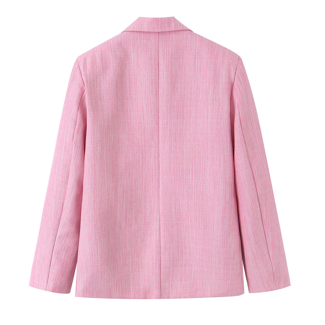 Women Two-Piece Short Blazer and High-Waisted Wide-Leg Pants Set Mune Fashion