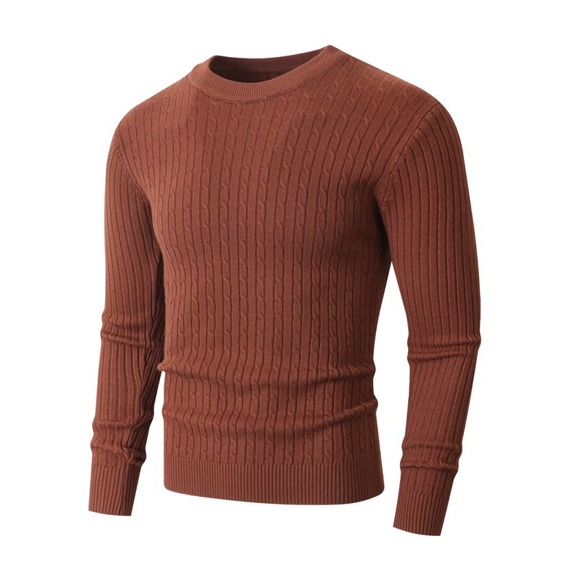 Men's merino-mix fine-knit sweater with cable pattern, ribbed cuffs, and slim silhouette Mune Fashion