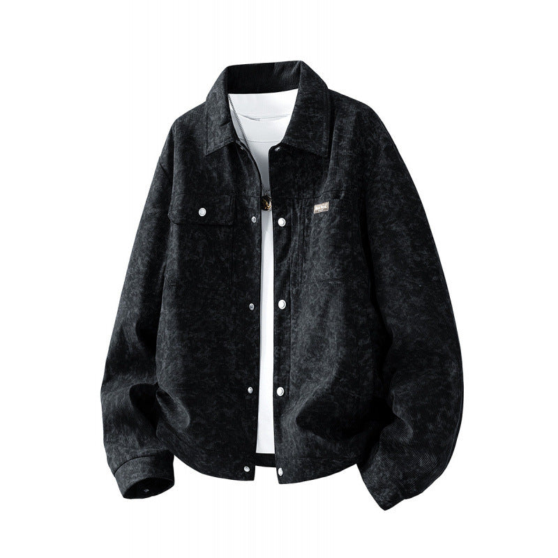 Men's Patterned Cord Jacket with Practical Pockets Mune Fashion