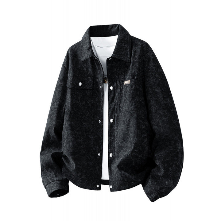 Men's Patterned Cord Jacket with Practical Pockets Mune Fashion