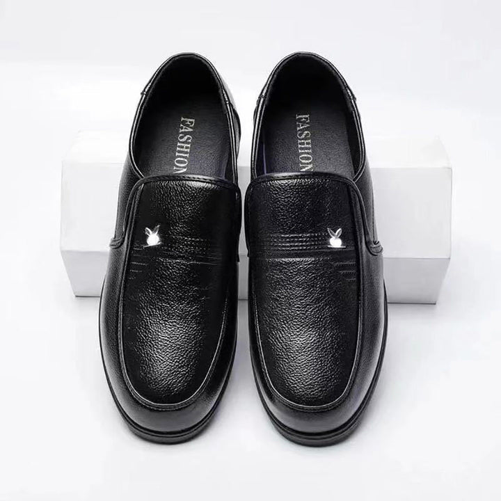 Men's Elegant Leather-Look Slip-On with Non-Slip Profile Sole Mune Fashion