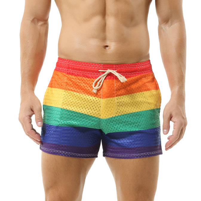 Men's short cut mesh swim shorts with elastic drawstring waistband and breathable lining Mune Fashion