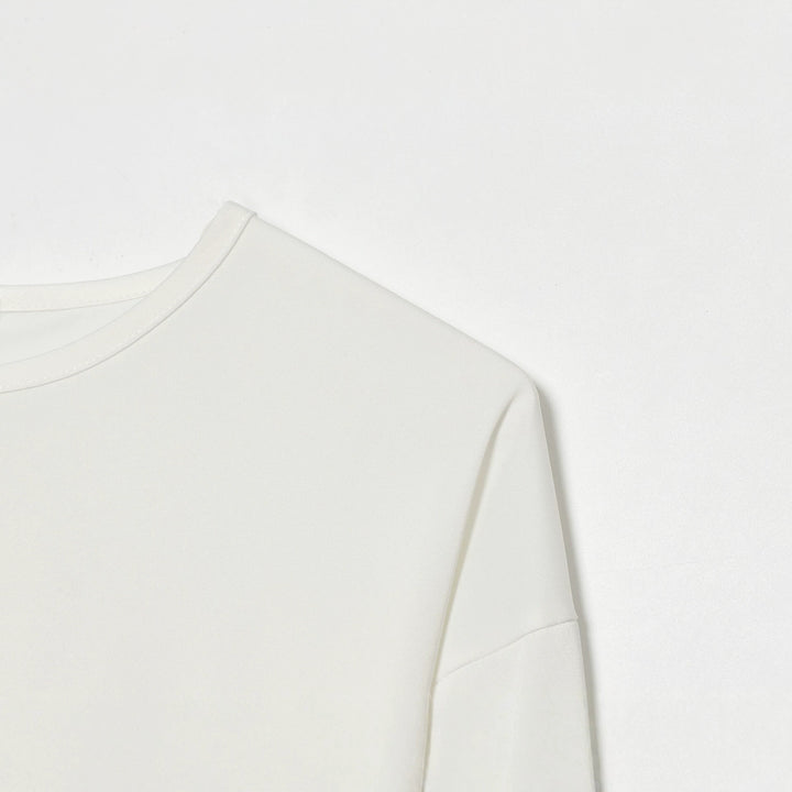 Women's Long Sleeve Shirt with Asymmetrical Hem and Lace Trim Mune Fashion
