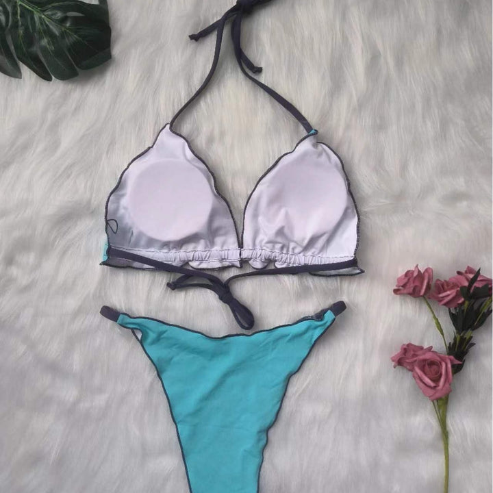 Ladies Triangle Bikini Set with Geometric Design Mune Fashion