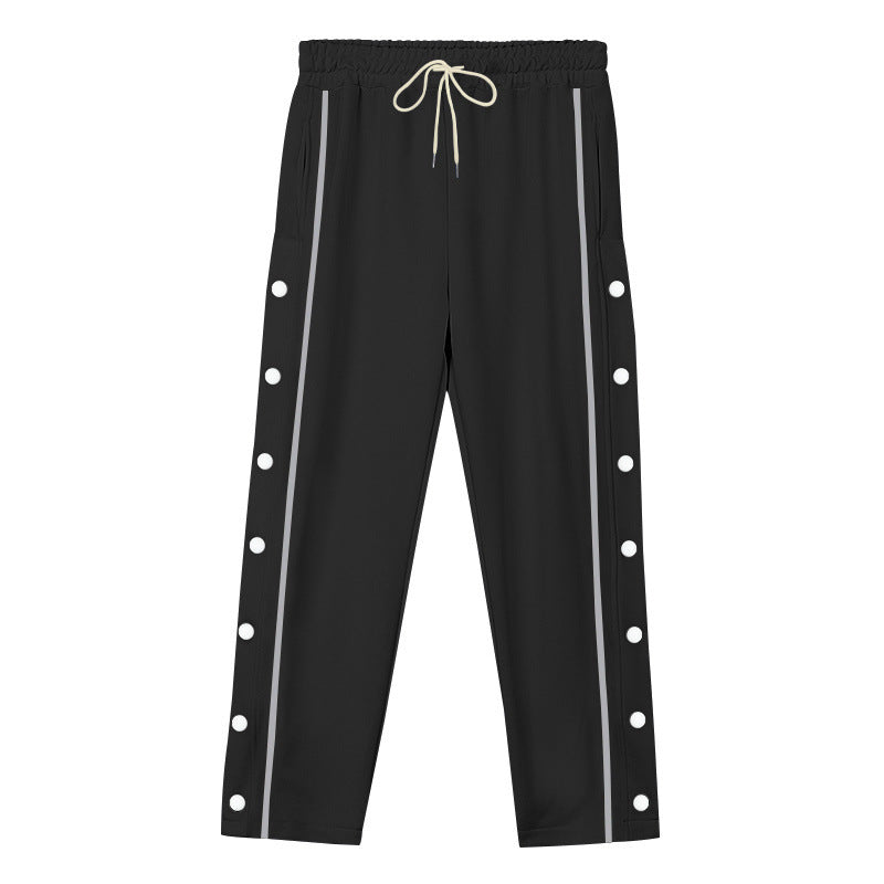 Unisex nan light sports training pants with snap button placket and elastic drawstring waistband Mune Fashion