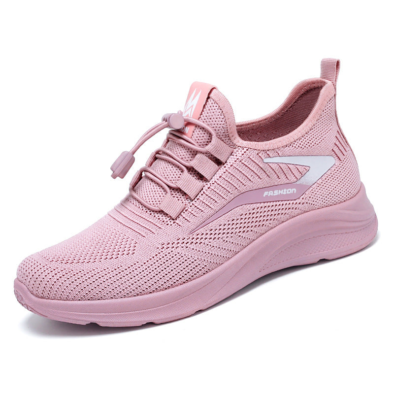 Ladies' lightweight knit sneakers with quick closure, breathable sock construction and shock-absorbing EVA sole Mune Fashion
