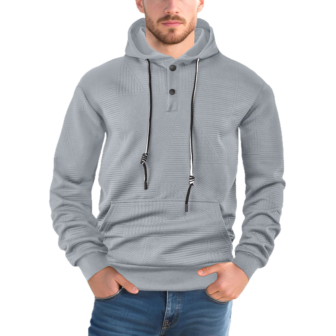 Men's structured hoodie with snap button placket and kangaroo pocket Mune Fashion
