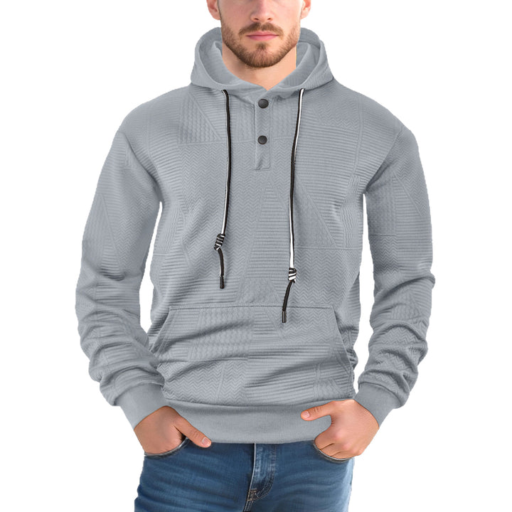 Men's structured hoodie with snap button placket and kangaroo pocket Mune Fashion