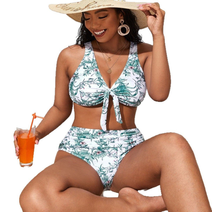 Women's High-Waisted Bikini Set with Floral Design Mune Fashion