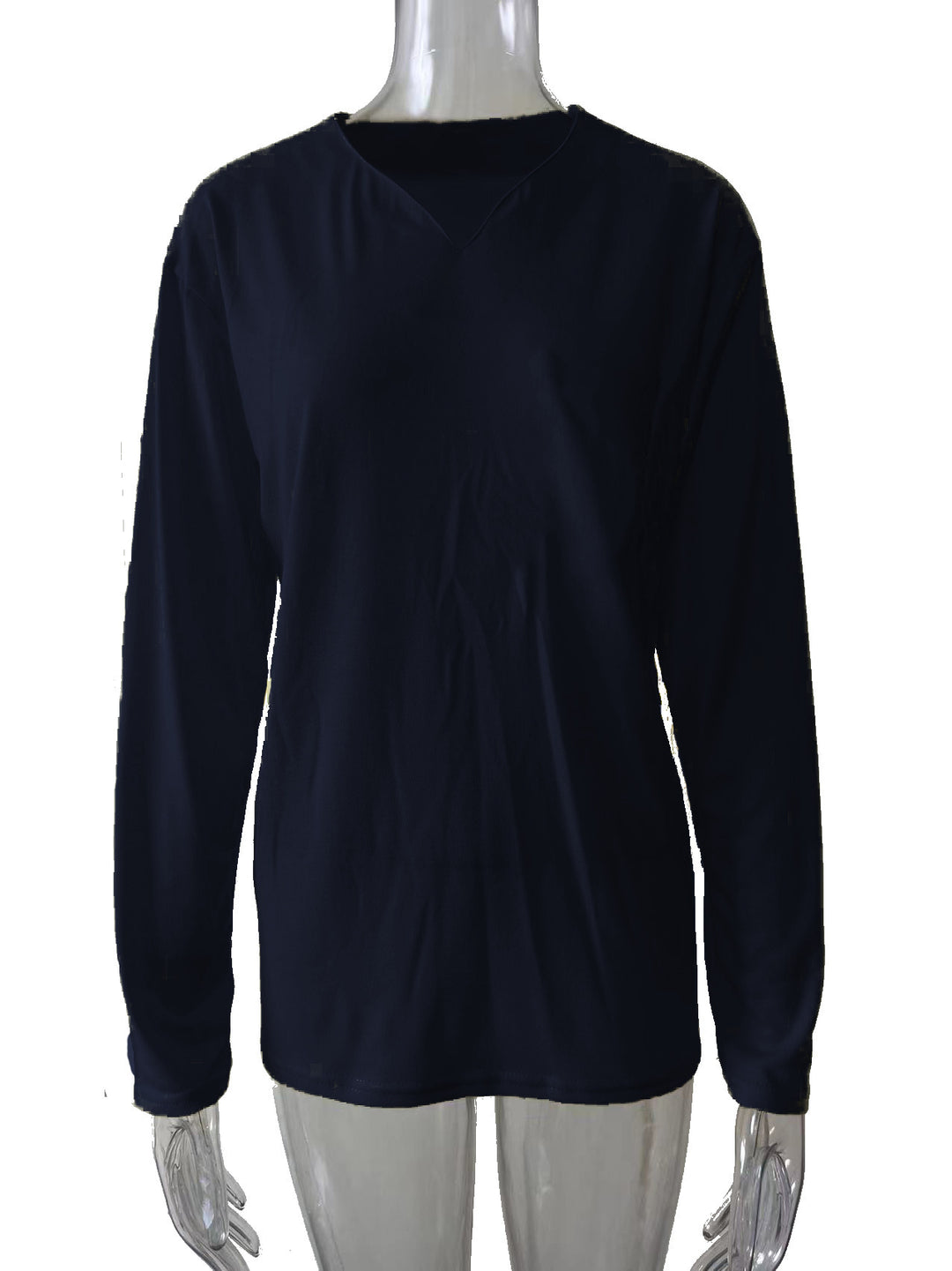 Women nan legeres Long-sleeve shirt with V-notch neckline, chest pocket, and relaxed oversized fit Mune Fashion