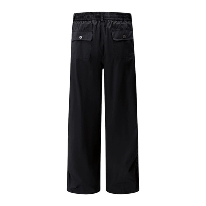 Women's Wide Cargo Palazzo Pants with Drawstring Waistband and Adjustable Hem Cords Mune Fashion