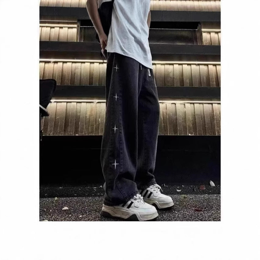 Women's Wide-Cut Jeans with Unique Mune Fashion Design