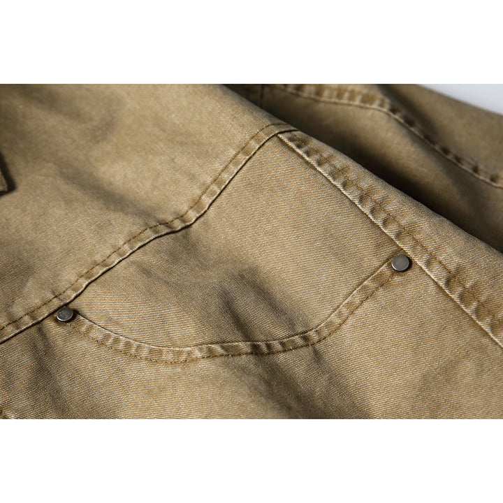 Unisex Boxy Jeans Jacket in Vintage Washed Look with Zipper and Elastic Hem Mune Fashion