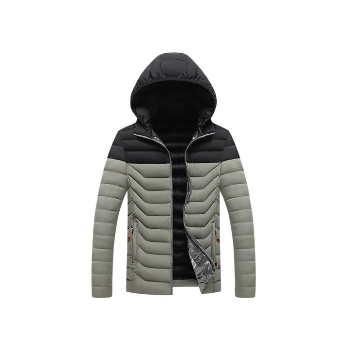 Men's ultra-light quilted hooded jacket with chevron quilting, windproof outer layer and thermal lining Mune Fashion