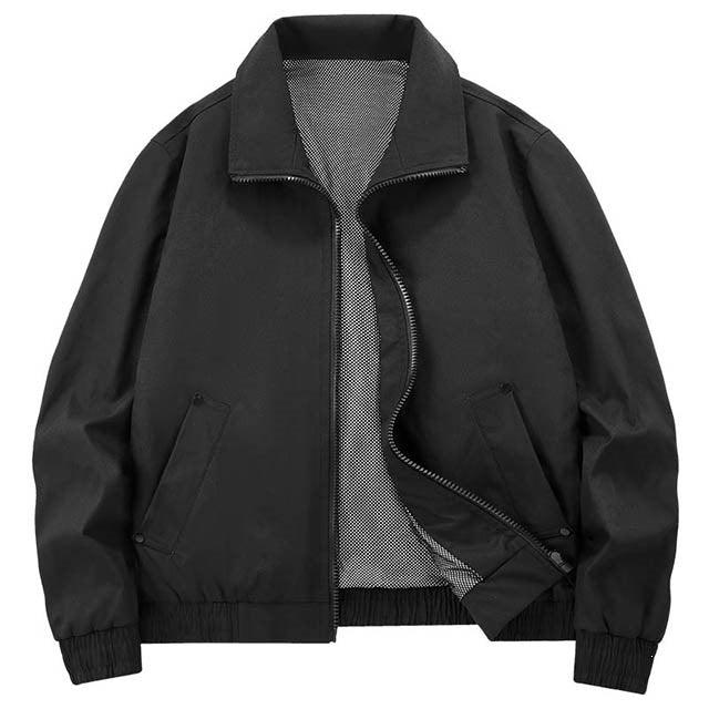 Men's Lightweight Transitional Jacket with High Stand Collar Mune Fashion