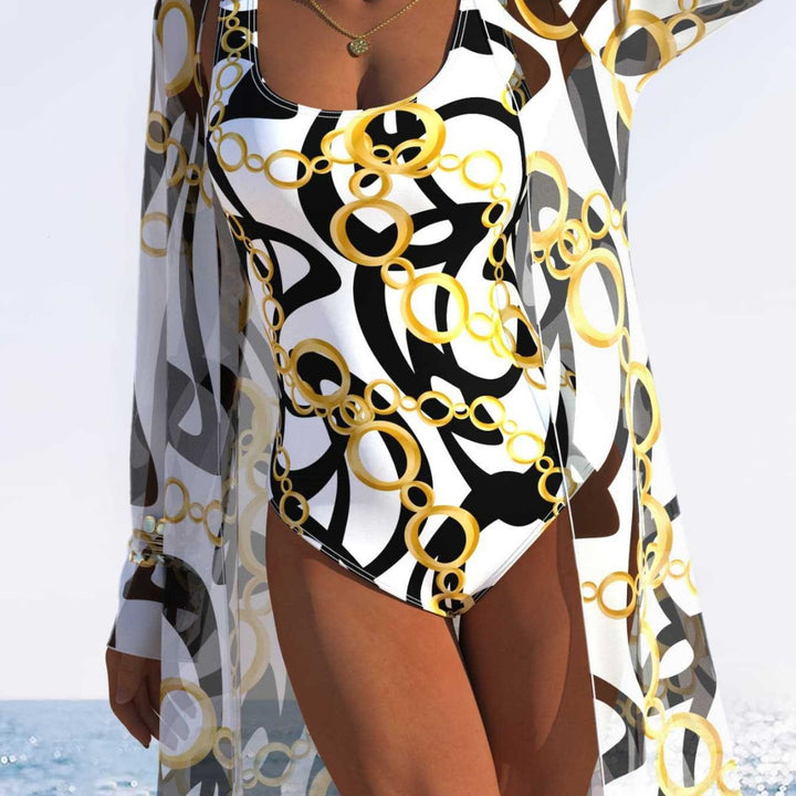 Women's Swimsuit with Transparent Cover Mune Fashion