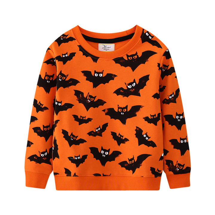 Boys sweatshirt with cheerful bat and Halloween design Mune Fashion
