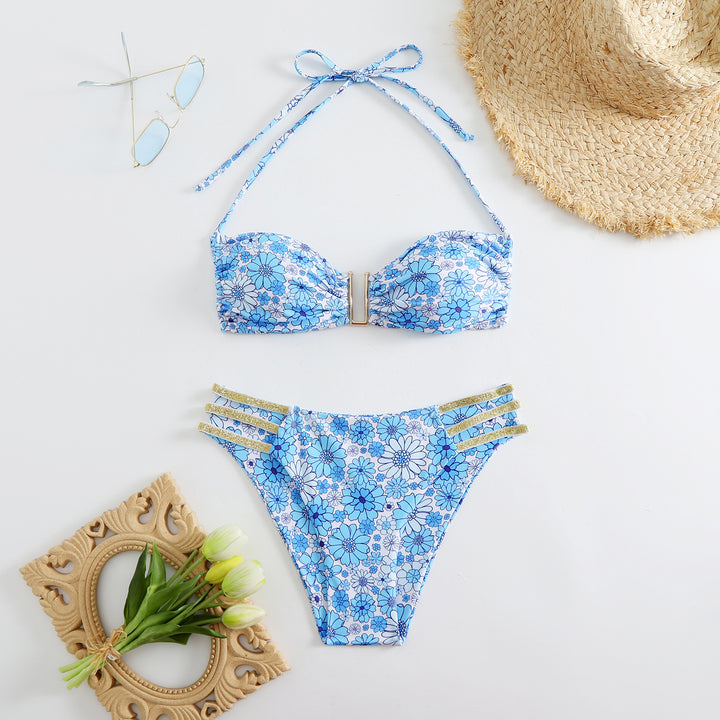 Women Bikini Set with fashionable ruffles and adjustable straps Mune Fashion