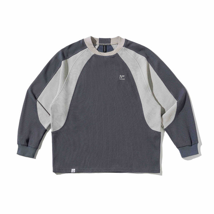 Men's waffle texture sweatshirt with raglan sleeves and contrasting inserts Mune Fashion