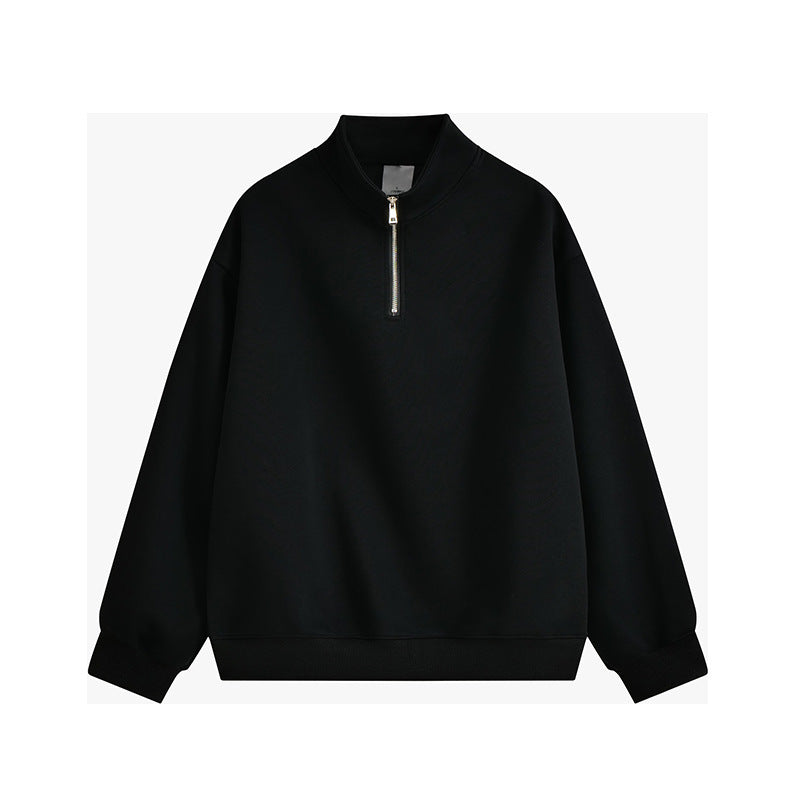 Unisex oversized half-zip sweatshirt with stand-up collar, ribbed cuffs, and soft fleece lining Mune Fashion