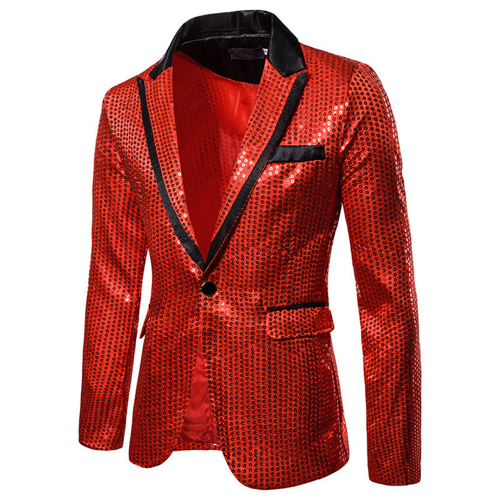 Men's sequined blazer with contrasting lapel and tailored silhouette Mune Fashion